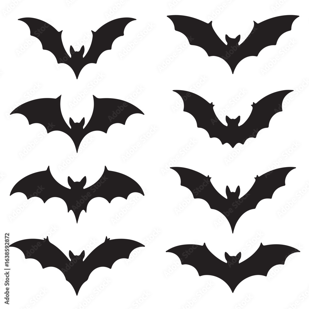 Fototapeta premium Bat Silhouettes Collection bats flying
