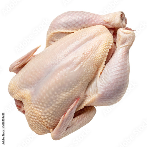 Whole Raw Chicken on Transparent Background