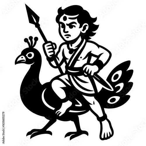 Kartikeya Skanda (dios guerrero, hijo de Shiva)