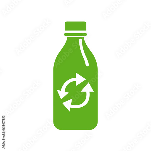 Recycling Flasche Icon Sammlung Nachhaltigkeit Symbol Pfandflasche Glasflasche Vektor Illustration Umweltfreundlich Zero Waste Abfallvermeidung Wiederverwertung Mülltrennung Ökologie Green Design Vorl