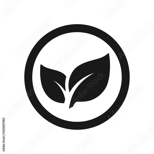 Pflanze Blatt Icon Sammlung Natur Symbol Vektor Illustration Nachhaltigkeit Umweltfreundlich Bio Öko Landwirtschaft Gartenbau Botanik Wachstum Erneuerbare Ressourcen Minimalistisch Schwarz Weiß Design