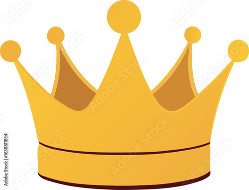 Golden crown silhouette isolated on a white background