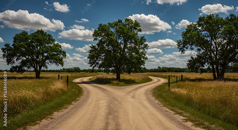 Fototapeta premium Dirt Road Between Trees