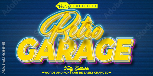  Vintage Retro Garage Vector Fully Editable Smart Object Text Effect