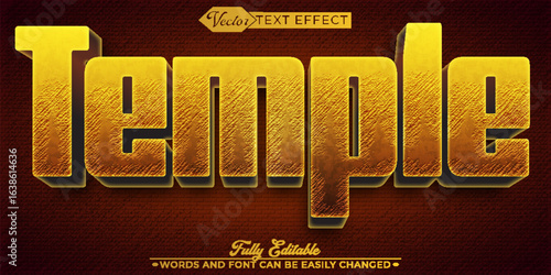  Ancient Historic Temple Vector Fully Editable Smart Object Text Effect