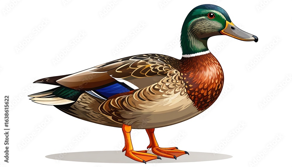 Obraz premium Detailed illustration of a mallard duck.