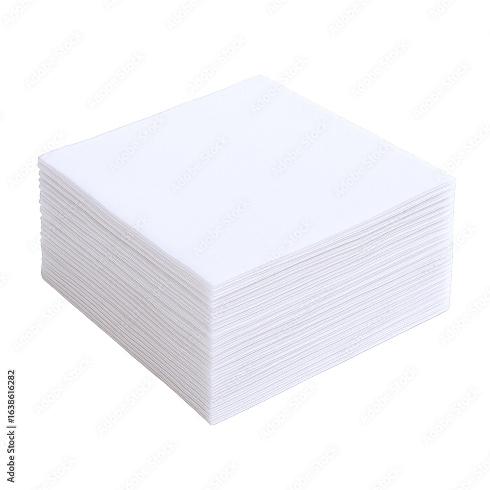 Stack of Clean White Paper Napkins, Ideal for Catering, Parties, and Everyday Dining Needs Stack of Clean White Paper Napkins, Ideal for Catering, Parties, and Everyday Dining Needs