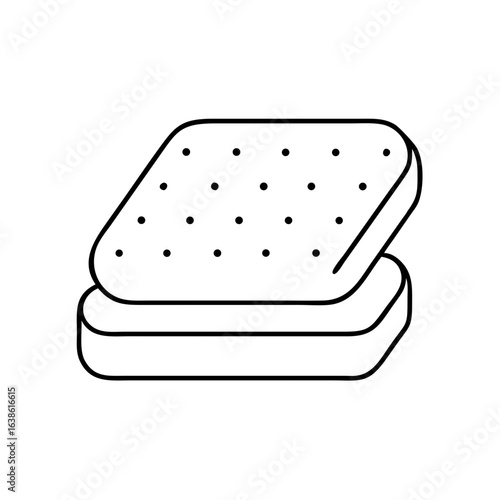 Vector icon of shortbread cookies stacked on top of each other