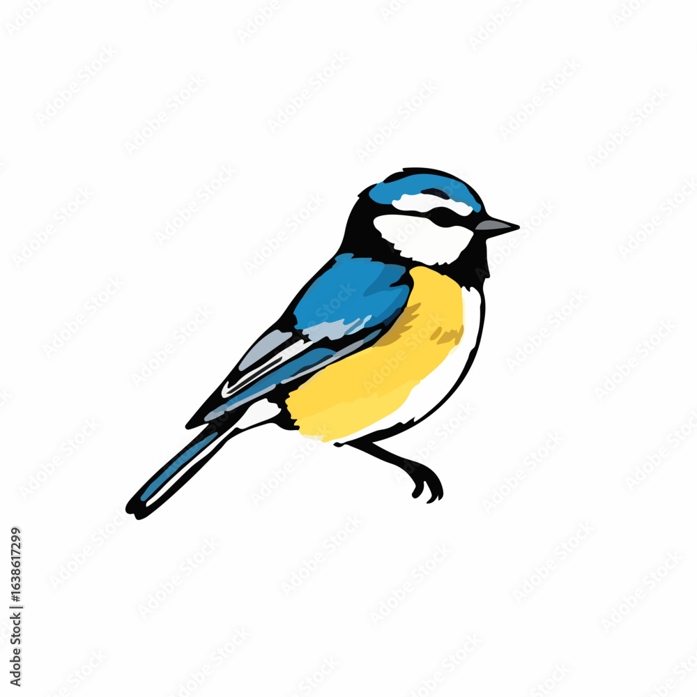 Fototapeta premium Blue Tit Animal Icon Black