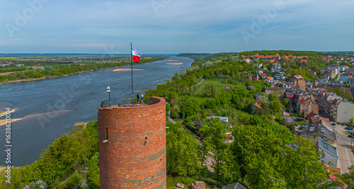 Klimek Tower in Grudziądz over the Vistula River. Poland