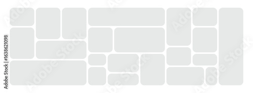 Vector collage for photos. Picture frame. Vector blank in bento grid system. Digital photo collage template
