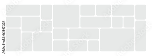 Vector collage for photos. Picture frame. Vector blank in bento grid system. Digital photo collage template