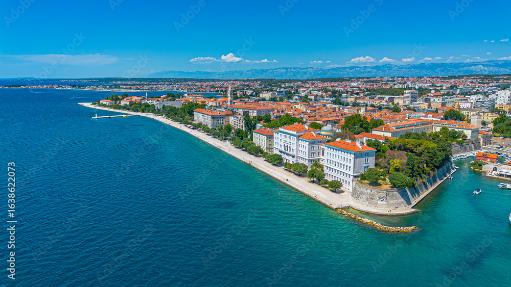 Fototapeta premium Aerial view of Zadar old town, Croatia.
