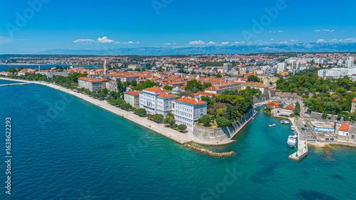 Aerial view of Zadar old town, Croatia.