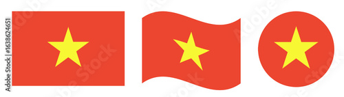 фотографія The circle flag of Vietnam isolated