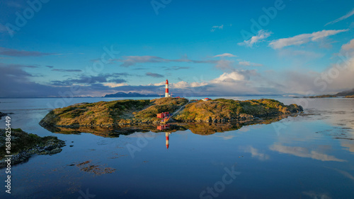 Beautiful lighthouse on an island at the end of the world
