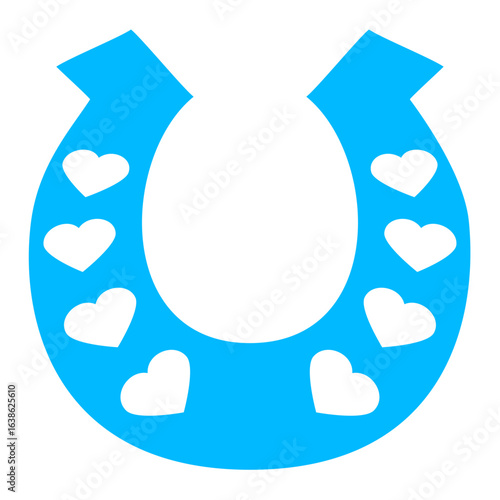 Horse Horseshoe Hearts Love Pony Riding Hobby Logo