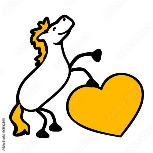 I Love My Pony Horse Heart Drawing Riding Hobby Funny
