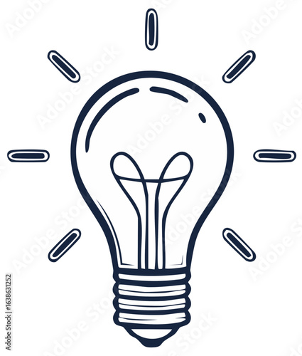 Doodle of bright idea light bulb symbolizing innovation creativity inspiration