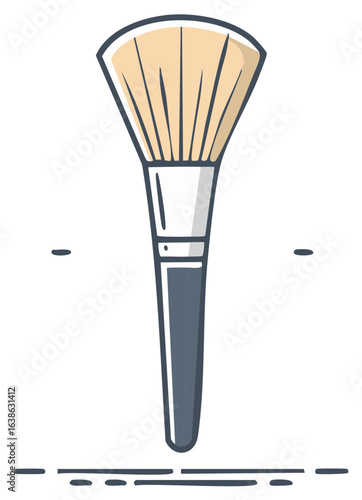 Cosmetic makeup powder brush vector icon illustration for beauty and skincare