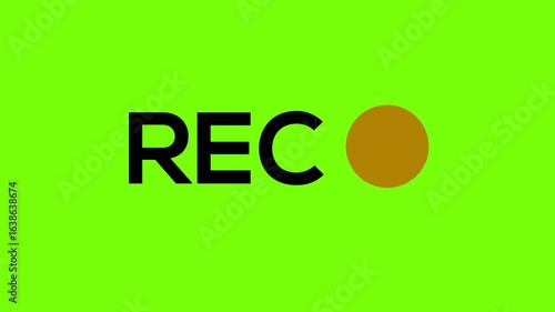 Bold Recording Notification Design with Vibrant Green Background and Red Circle Icon Revealing Dynamic Content
