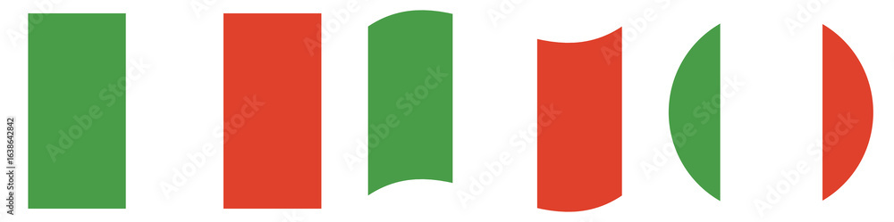 Fototapeta premium The flag of Italy in circle shape isolated. Italy flags set. Waving flag of Italy.