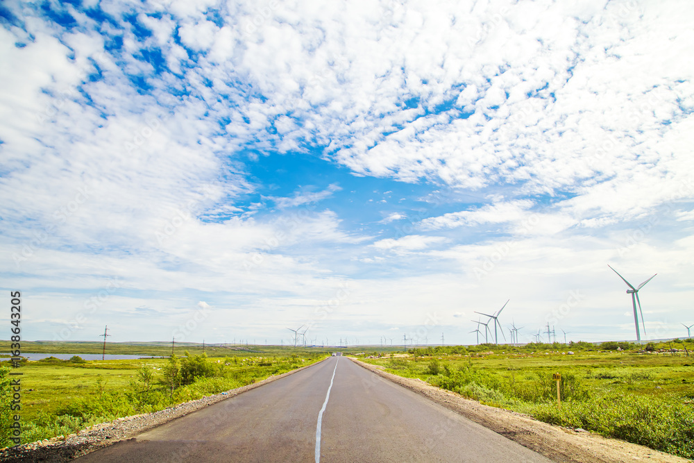 Fototapeta premium Kola Wind Power Plant. The northernmost wind farm.