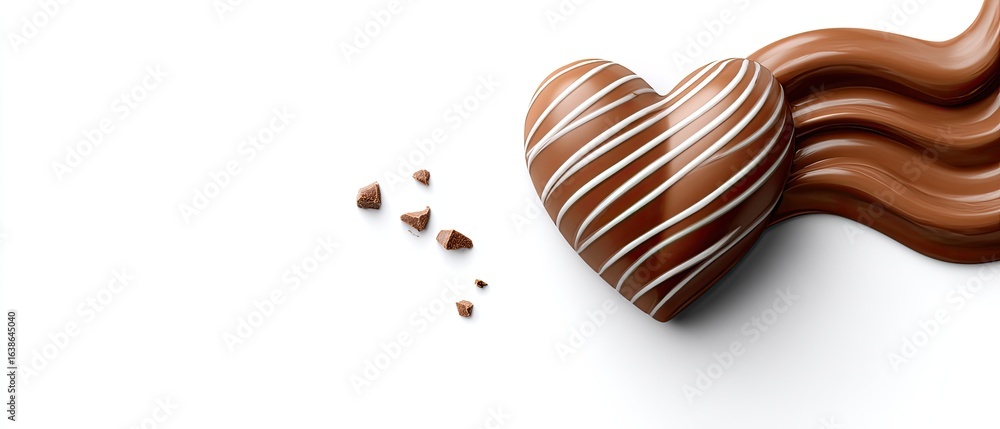 Fototapeta premium Heart-shaped chocolate confection with melted chocolate