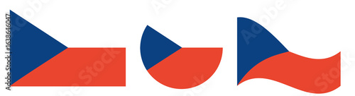 Czech Republic round flag. Waving flag of Czech isolated. Bohemia shape button banner collection. Circular Czechia national flag in circle. Free Download Czech Republic round flag. Waving flag of Czech isolated. Bohemia shape button banner collection. Circular Czechia national flag in circle. - GFXLoad