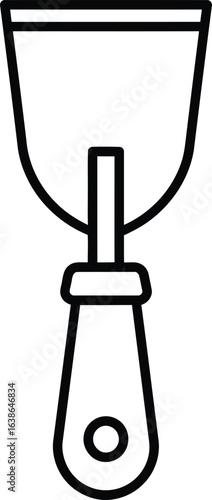 Simple Putty Knife: A clean illustration of a putty knife. Minimalistic in black and white