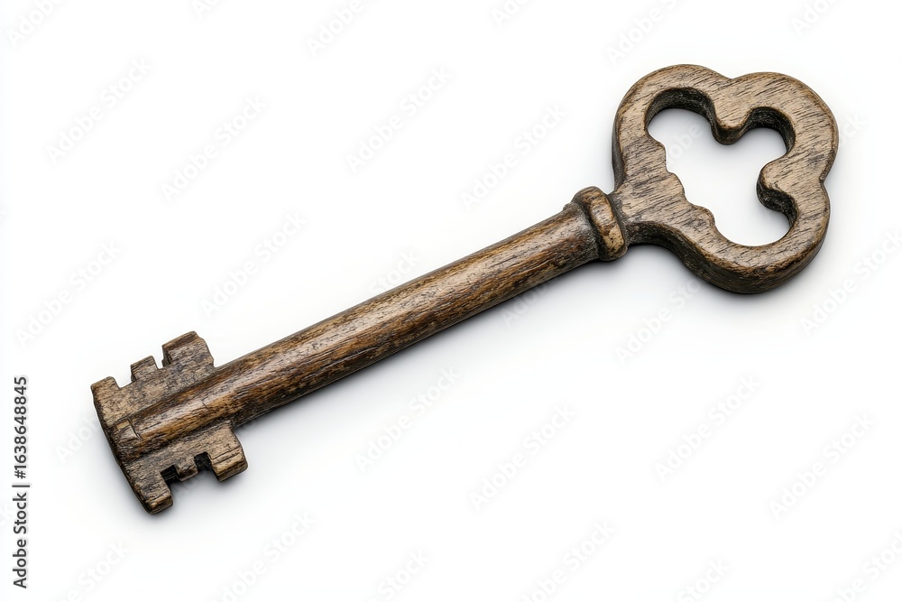 The house key features a wooden keychain shaped like a house, embodying the concept of home ownership The house key features a wooden keychain shaped like a house, embodying the concept of home ownership