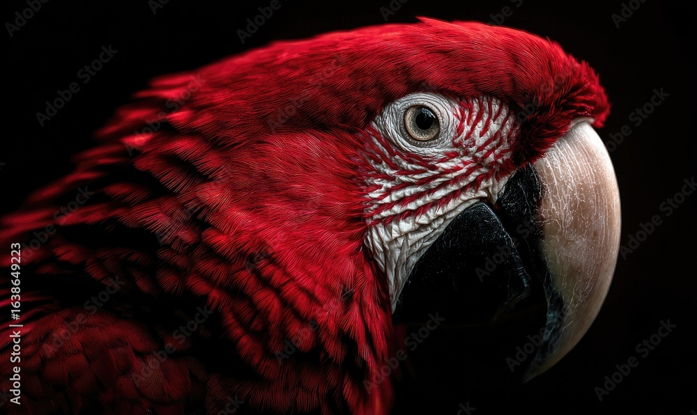 Fototapeta premium Close-up profile of a red parrot