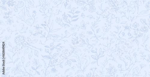 Botanical print pattern background in provance style, floral background. Pastel tones floral vintage style wallpaper in vector.