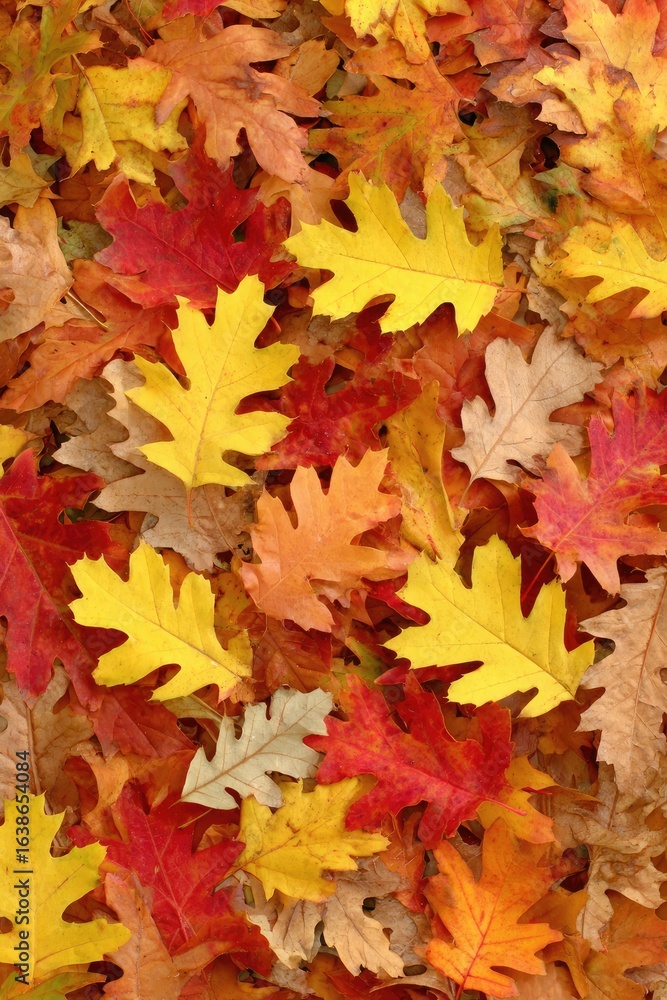 Fototapeta premium Autumnal oak leaves