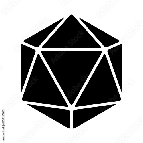 icosahedron glyph icon