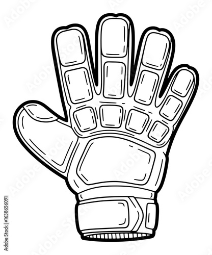 Protective Goalkeeper Glove Outline
