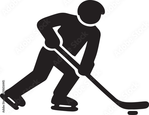 Dynamic Ice Hockey Player Silhouette — High-Impact Sports Vector for Branding, Merch & Motion Graphics