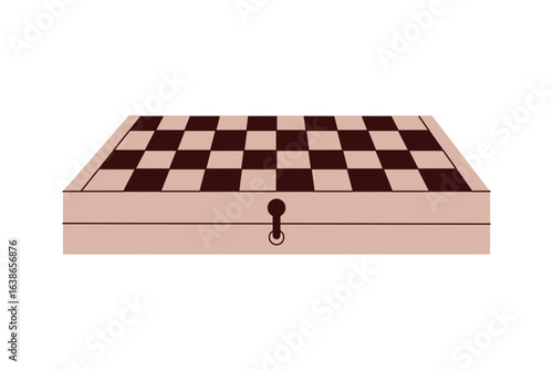 Closed chess board box icon in vector minimal style for game designs