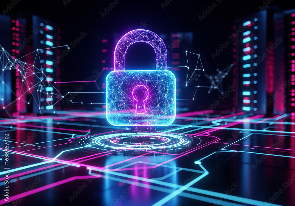 Cybersecurity Digital Lock Concept Cybersecurity Digital Lock Concept