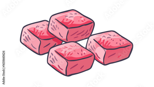 Delicious fresh raw tuna cubes perfect for poke bowls sashimi and other seafood dishes and culinary creations