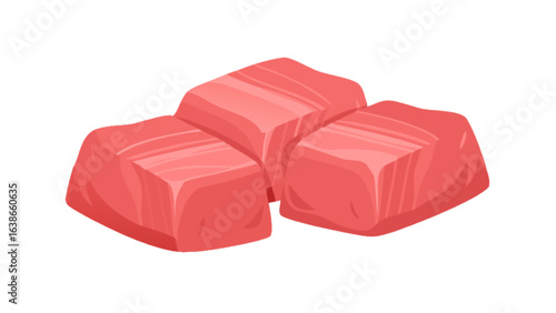 Fresh raw tuna cubes sushi grade seafood ingredients for healthy eating japanese cuisine sashimi preparation