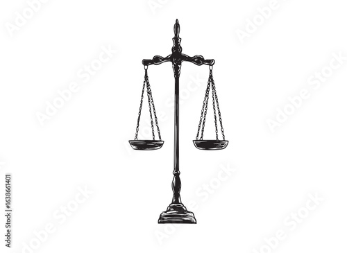 scales of justice isolated on a white background