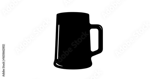 Object vector illustration of a black beer mug stein glass for oktoberfest brewery pub drink tavern ale lager stout vector