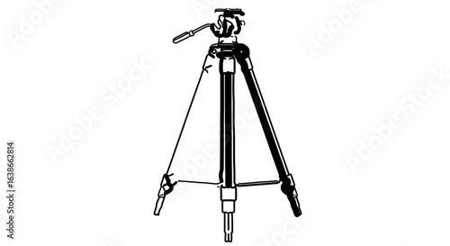 Object explore professional camera tripod stand equipment for photography and videography stability support system vector