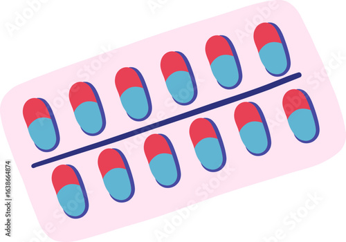 Flat Style Capsule Blister Pack Icon