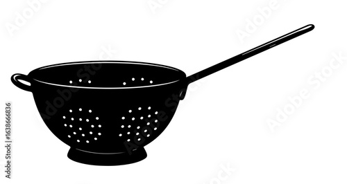 Object explore kitchen colander strainer for pasta vegetables rice and more cooking kitchenware illustration vector