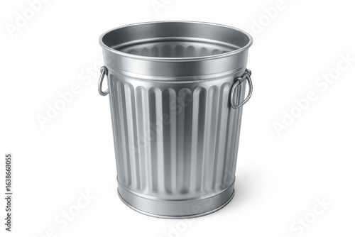 Wallpaper Mural Classic cylindrical metal trash can with handles, empty and ready for disposal, on a transparent background Torontodigital.ca