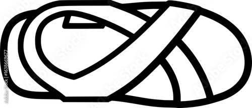 Sandals footwear with straps outline icon vector
