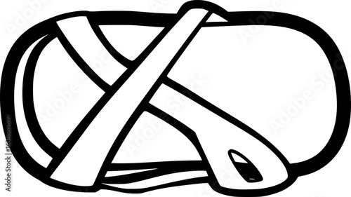 Sandals footwear with straps outline icon vector
