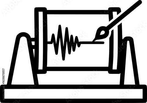 Seismograph outline icon vector
